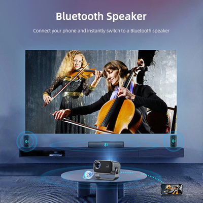 BT 5.0 Bluetooth Мини портативный проектор с многоугольной регулировкой, коррекцией ключевого камня и дисплеем светодиодного источника