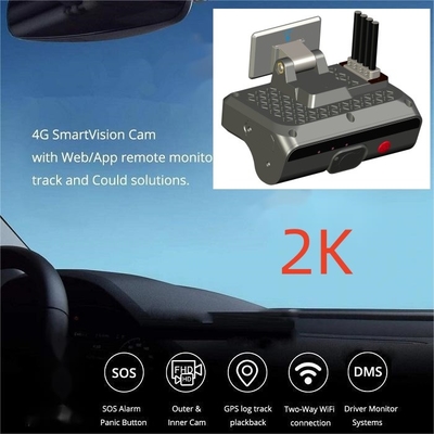 2K HD 4-канальная AI Dashcam Автомобильный DVR черный ящик с ADAS DSM 4G SOS GPS