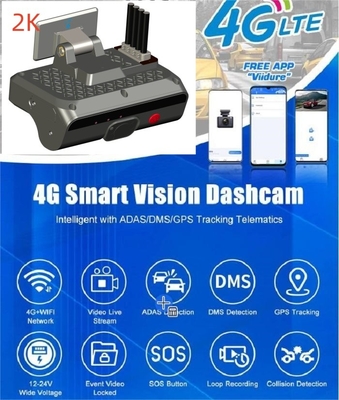 4G Dashboard Dual Camera AI ADAS DMS распознавание лица водителя с сжатием видео H.264/H.265