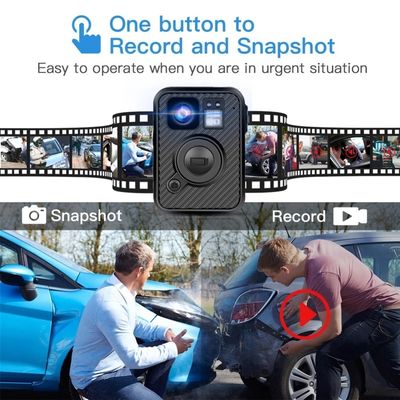 Камеры H.264 MP4 MPEG4 CMOS несенные полицией делают IP67 водостойким 0,91" LCD