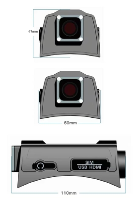 ядр объектива 1080P H.265 4 камеры шлема безопасности 4G двойное для военное тактического