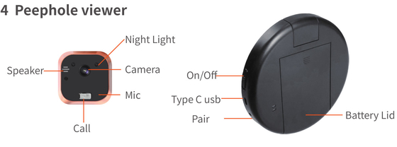Peephole LCD определения дверного звонока 7inch 2.4GHz WIFI дверной звонок видео- высотой с видео-