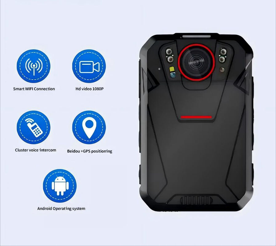 Система Android 4G Wi-Fi Bodycam 2,4-дюймовый сенсорный экран ONVIF RSTP